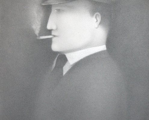 Un chef de gare. Crayon s/papier. 60 X 45 cm. 2011.